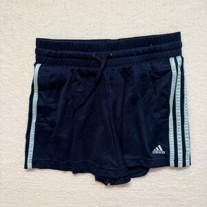 ADIDAS Women's Shorts size medium Clima365 Climalite Blue w/ blue stripes 229146